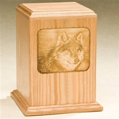 Wolf Oak Urn