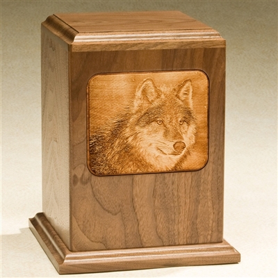 Wolf Walnut Urn