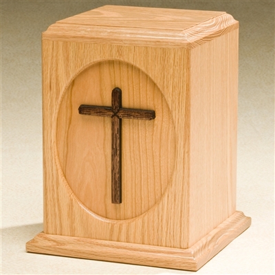 Cross Wood Urn