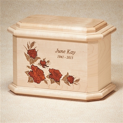 Rose Mist Wood Urn