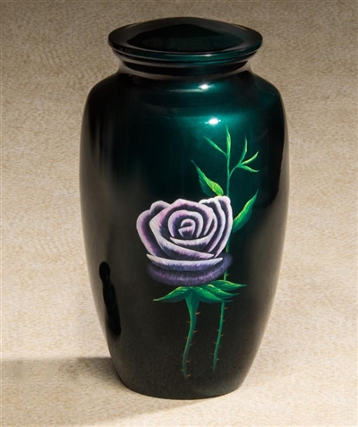 Teal Rose Urn