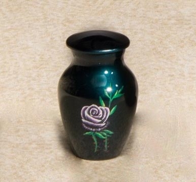 Teal Rose Keepsake Urn