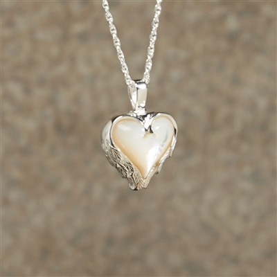 Mother of Pearl Heart Cremation Jewelry