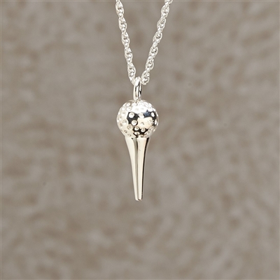 Golf Ball with Tee Cremation Pendant