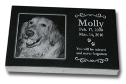 Standard laser engraved pet grave markers