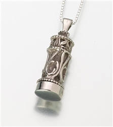 Small Silver Chromate Filigree Urn Necklace