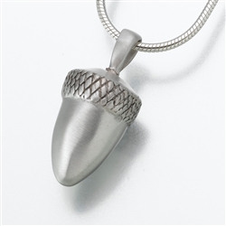Silver Acorn Cremation Jewelry Pendant