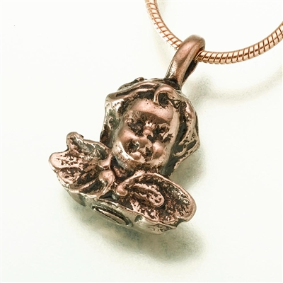 Bronze Cherub Cremation Jewelry Pendant