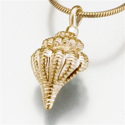 Gold Vermeil Conch Shell Cremation Jewelry