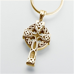 Gold Vermeil Celtic Cross Cremation Pendant