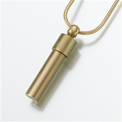 Bronze Cylinder Tube Urn Necklace