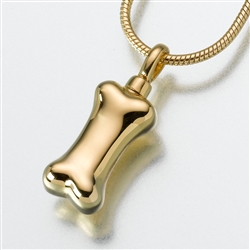 Gold Vermeil Dog Bone Cremation Pendant