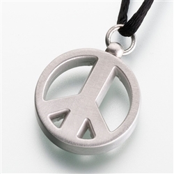 Pewter Peace Sign Cremation Pendant
