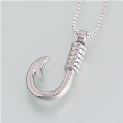 Silver Fish Hook Cremation Pendant