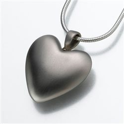 White Bronze Heart Cremation Pendant