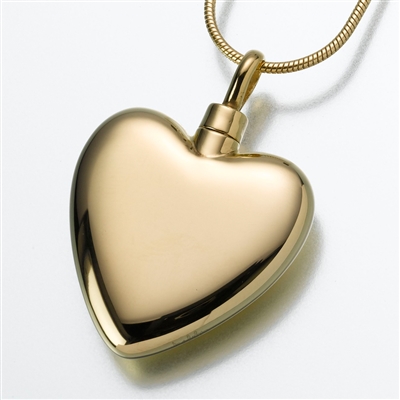 Gold Vermeil Large Heart Cremation Pendant