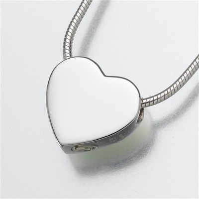 Silver Slider Heart Cremation Pendant