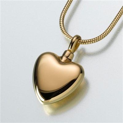 Small Gold Vermeil Heart Cremation Jewelry Pendant