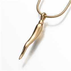 Gold Vermeil Italian Horn Cremation Pendant