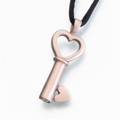 Bronze Key to My Heart Cremation Pendant