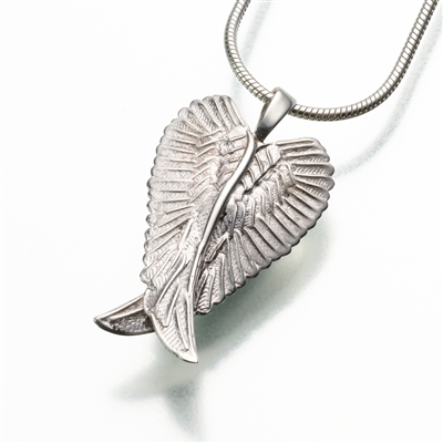 Silver Angel Wings Cremation Pendant