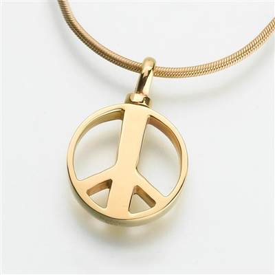 Gold Vermeil Peace Sign Cremation Pendant