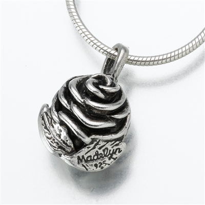 Sterling Silver Rose Cremation Pendant