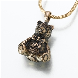 Bronze Teddy Bear Cremation Jewelry
