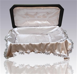 Deluxe Pet Casket in Black/Silver