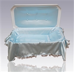 Deluxe Pet Casket in White/Blue