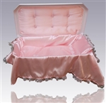 Deluxe Pet Casket in White/Pink