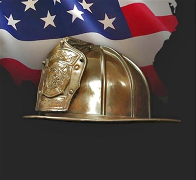 Fireman Helmet Bronze Urn