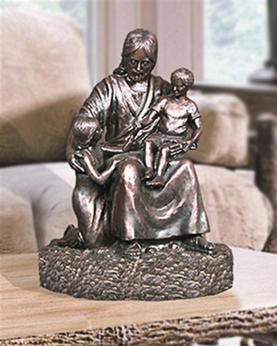 Jesus & Children Bronze Urn