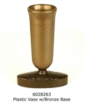 Replacement Endura Plastic Vase w/Oval Bronze base