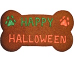 Happy Halloween Dog Bone Treat Cookie
