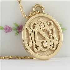 Oval Monogram Charm in Script Style