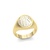 Women's Circle Monogram Ring, Two Tone in Block Style