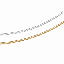 Omega Chain, 1.5 mm Flexible Round in 14K Yellow or White Gold