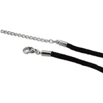 Black Silk Cord Necklace with Sterling Silver Clasp