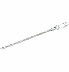 Diamond Cut Wheat, 1.75 mm in Sterling Silver