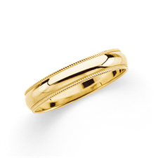 Laser-Engraved Milgrain Comfort Fit Band, (4 & 6mm Widths)