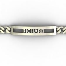 Gianni Name Chain Bracelet, Pierced One Tone with Rectangle Face