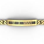 Roman Numeral Chain Bracelet, One Tone with Rectangle Face