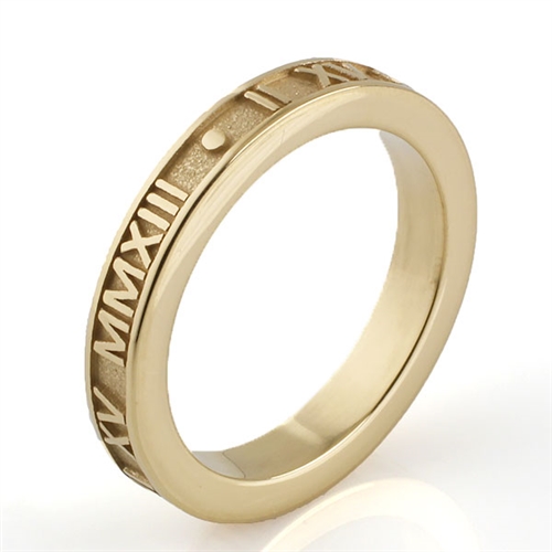 Stackable Roman Numeral Ring, Personalized with Your Date