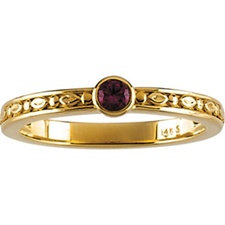 Stackable Birthstone Ring with Round Gems