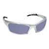 GTR Safety Glases w/ Silver Frames and Ice Blue Mirror Lens in Polybag