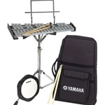 This Percussion kit includes: 
Bell Kit with Mallets and Stand
Drum Pad with Sticks
Carry Case