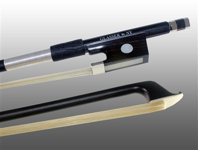 VIOLIN BOW CARBON COMPOSITE, HALF-LINED EBONY FROG,  NICKEL WIRE GRIP