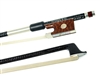 VIOLIN BOW BRAIDED CARBON FIBER ROUND, FULLY LINED SNAKEWOOD FROG, STERLING SILVER WIRE GRIP & TIP
