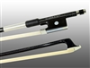 VIOLIN BOW BRAIDED CARBON FIBER ROUND, FULLY LINED EBONY FROG, NICKEL WIRE GRIP, PLASTIC TIP